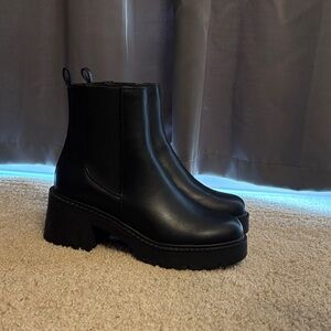 Madden Girl Sleek Black Ankle Boots